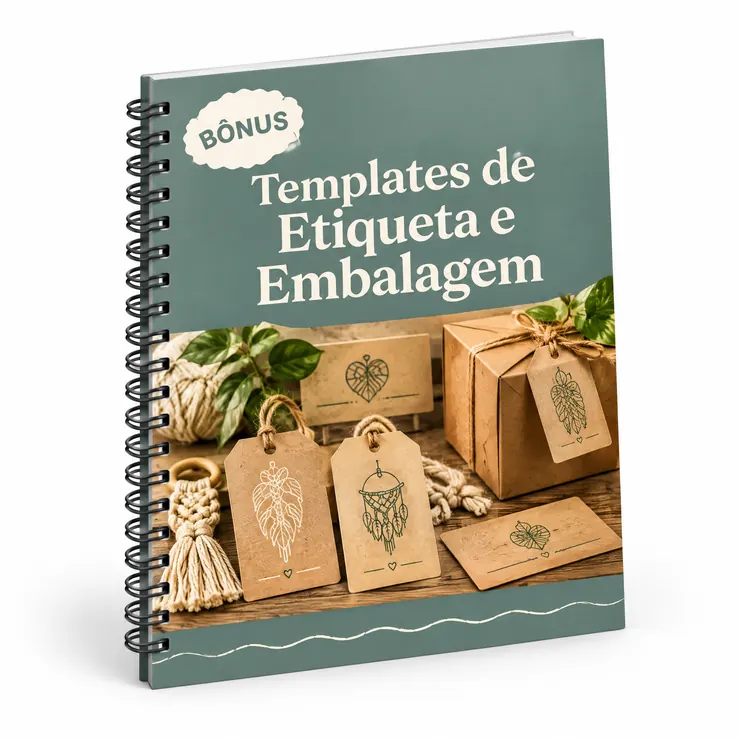 Mockup 3D do bônus Templates de Etiqueta e Embalagem